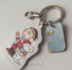 Porte-clés en cuir véritable Snoopy Charlie Brown de l'USJ