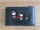 Portefeuille En Cuir Coach Zip Card Charlie Brown Snoopy Woodstock Vert Foncé Ce713