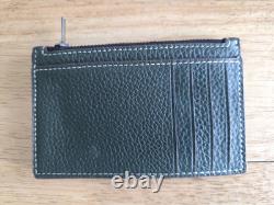 Portefeuille en cuir Coach Zip Card Charlie Brown Snoopy Woodstock Vert Foncé CE713