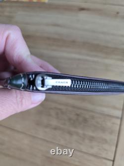 Portefeuille en cuir Coach Zip Card Charlie Brown Snoopy Woodstock Vert Foncé CE713