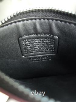 Portefeuille en cuir Coach Zip Card Charlie Brown Snoopy Woodstock Vert Foncé CE713