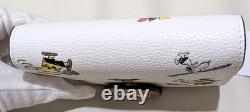 Portefeuille zippé d’angle moyen NWT Coach x Peanuts Snoopy Charlie Brown C4899 blanc