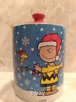 Pot à biscuits de Noël VINTAGERAREPEANUTS Charlie Brown Snoopy Woodstock 10 x 6