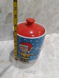 Pot de Noël Charlie Brown Snoopy Woodstock Cookie Jar 10 x 6 en Édition Limitée