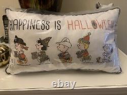 Pottery Barn Set Pillow+case Snoopy Citrouille Halloween Charlie Brown Cadeau De Vacances