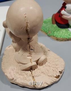 Prototype d'artiste peint à la main Hallmark Charlie Brown et Snoopy avec moule en cire RARE