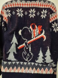 Pull de ski Snoopy Devo, Inc vintage 1958 Peanuts Charlie Brown USA taille petite