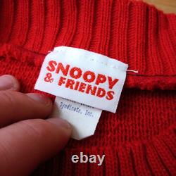 Pull en tricot vintage Charlie Brown Lucy Snoopy Woodstock Peanuts taille large