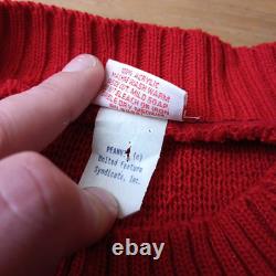 Pull en tricot vintage Charlie Brown Lucy Snoopy Woodstock Peanuts taille large