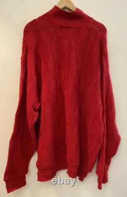 Pull rouge vintage pour homme Charlie Brown Snoopy en maille épaisse, coupe décontractée, taille 2XL