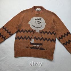 Pull vintage Peanuts Charlie Brown Snoopy pull à col en V taille L, World's Greatest, tricot rare