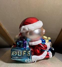 RARE! Décor de Noël vintage en verre mercurisé Charlie Brown et Snoopy UFS de grande taille