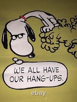 Rare Affiche Vtg Peanuts Schulz Snoopy Charlie Brown Nous Avons Tous Nos Accrocs