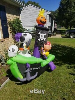 Rare Animation Halloween Charlie Brown Snoopy Pirateship Gonflable Airblown