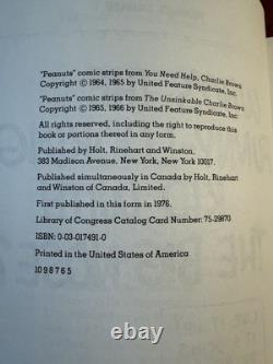 Rare Autographe Signé de Charles Schulz Livre de Bandes Dessinées Snoopy Charlie Brown Peanuts 76