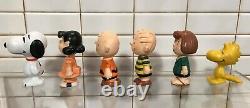 Rare Charlie Brown Snoopy And The Peanuts, 6 Pvc Fig. Schleich, W. Allemagne En 1972