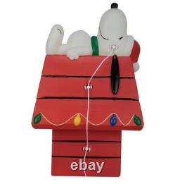 Rare MAISON DE CHIEN SNOOPY 3 pieds LED PEANUTS Charlie Brown Noël en soufflage / NEUF