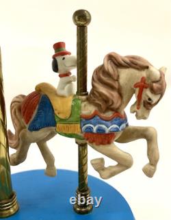 Rare boîte à musique vintage Willett's Peanuts Playland carrousel Snoopy Charlie Brown