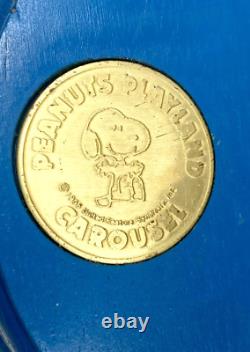 Rare boîte à musique vintage Willett's Peanuts Playland carrousel Snoopy Charlie Brown