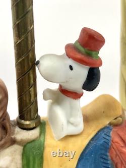 Rare boîte à musique vintage Willett's Peanuts Playland carrousel Snoopy Charlie Brown