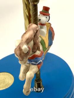 Rare boîte à musique vintage Willett's Peanuts Playland carrousel Snoopy Charlie Brown