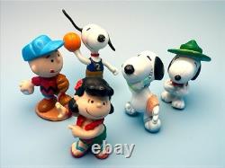 Rare lot de 5 figurines en PVC Applause Peanuts de 1966 : Snoopy, Lucy, Charlie Brown