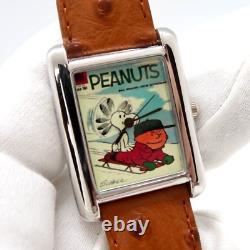 SNOOPY ET CHARLIE BROWN, Montre de caractère pour homme rare avec cadran de couverture de bande dessinée Dell M-50