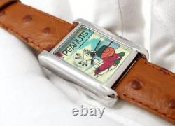 SNOOPY ET CHARLIE BROWN, Montre de caractère pour homme rare avec cadran de couverture de bande dessinée Dell M-50