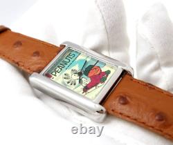 SNOOPY ET CHARLIE BROWN, Montre de caractère pour homme rare avec cadran de couverture de bande dessinée Dell M-50