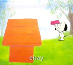 SNOOPY PEANUTS Charles SCHULZ bande dessinée de chien SNOOPY CEL DE PRODUCTION ORIGINAL + DESSIN