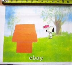 SNOOPY PEANUTS Charles SCHULZ bande dessinée de chien SNOOPY CEL DE PRODUCTION ORIGINAL + DESSIN