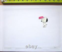 SNOOPY PEANUTS Charles SCHULZ bande dessinée de chien SNOOPY CEL DE PRODUCTION ORIGINAL + DESSIN