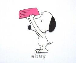 SNOOPY PEANUTS Charles SCHULZ bande dessinée de chien SNOOPY CEL DE PRODUCTION ORIGINAL + DESSIN