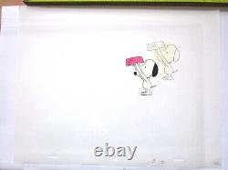 SNOOPY PEANUTS Charles SCHULZ bande dessinée de chien SNOOPY CEL DE PRODUCTION ORIGINAL + DESSIN