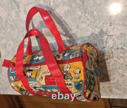 Sac de sport en vinyle avec graphiques vintage de la bande dessinée Peanuts, Snoopy et Charlie Brown
