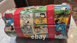 Sac de sport en vinyle avec graphiques vintage de la bande dessinée Peanuts, Snoopy et Charlie Brown