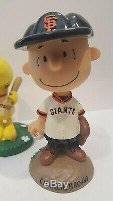 San Francisco Giants Peanuts Charlie Brown, Lucy, Snoopy, Woodstock Bobbleheads Lot