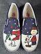 Sapin De Noël Vans Slip On Charlie Brown Snoopy Pour Hommes Taille 8.0 Femmes Taille 9.5