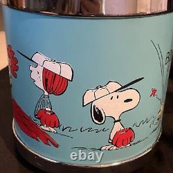 Seau à glace musical Snoopy Peanuts de 1973 extrêmement rare Base-ball Charlie Brown