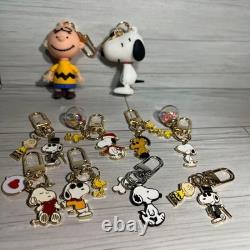 Set de porte-clés en acrylique Snoopy Charlie Brown 13 pièces Personnages Peanuts en plastique Nouveau