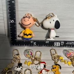Set de porte-clés en acrylique Snoopy Charlie Brown 13 pièces Personnages Peanuts en plastique Nouveau
