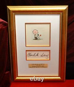 Signé Charles Schulz Autograph, Snoopy Gravure, Coa, Uacc, Park West & Frame