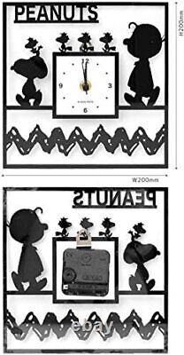 Snoopy Horloge Murale En Acrylique Horloge Carré Charlie Brown Peanuts 2 Pièces Ensemble Avec O