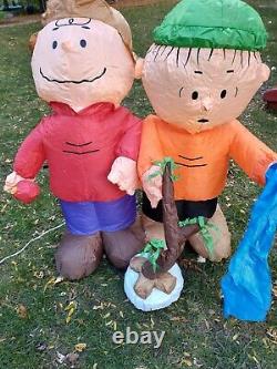 Snoopy Peanuts Airblown Gonflable Charlie Brown & Linus Noël 2009 Gemmy
