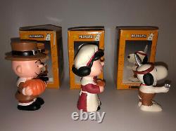 Snoopy Peanuts Charlie Brown Kurt Adler Porcelain Thanksgiving 4 Figurines 2000