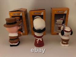 Snoopy Peanuts Charlie Brown Kurt Adler Porcelain Thanksgiving 4 Figurines 2000