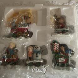 Snoopy Peanuts Joyeux Noël Charlie Brown Ensemble de 5 pièces Train Danbury Mint