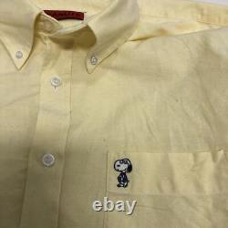 Snoopy Peanuts Rétro Vintage Années 90 Chemise Boutonnée Oxford L Fabriquée aux États-Unis depuis le Japon