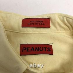 Snoopy Peanuts Rétro Vintage Années 90 Chemise Boutonnée Oxford L Fabriquée aux États-Unis depuis le Japon