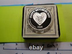 Snoopy Woodstock Peanuts Charlie Brown Happy Mother's Day 999 Silver Coin Coa